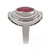 Image 2 : 8.16 ctw Ruby & Diamond Ring 18K White Gold