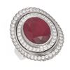 Image 3 : 8.16 ctw Ruby & Diamond Ring 18K White Gold