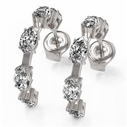 3.5 Ctw Marquise Cut Diamond Designer Earrings 18K White Gold