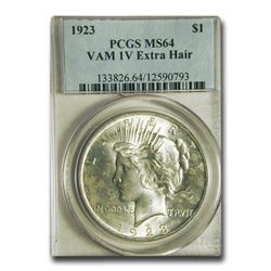 1923 Peace Dollar MS-64 PCGS (VAM 1V Extra Hair)