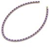 Image 2 : 46.5 ctw Amethyst & VS/SI Diamond Eternity Necklace 10k Yellow Gold