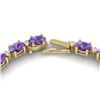 Image 3 : 46.5 ctw Amethyst & VS/SI Diamond Eternity Necklace 10k Yellow Gold