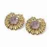 Image 3 : 11.25 ctw Morganite & Diamond Earrings 18K Yellow Gold