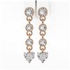 Image 2 : 2.5 ctw Heart Diamond Designer Earrings 18K Rose Gold