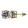 Image 2 : 2.50 ctw VS/SI Quality Cushion Diamond Stud Earrings 10k Yellow Gold