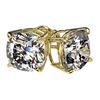 Image 3 : 2.50 ctw VS/SI Quality Cushion Diamond Stud Earrings 10k Yellow Gold