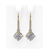 Image 1 : 2.14 ctw Cushion Diamond Earrings 18K Yellow Gold