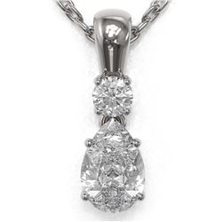 0.6 ctw Pear Cut Diamond Designer Necklace 18K White Gold