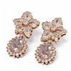 Image 3 : 7.79 ctw Morganite & Diamond Earrings 18K Rose Gold