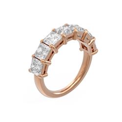 3.64 ctw Princess Diamond Ring 18K Rose Gold