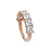 Image 2 : 3.64 ctw Princess Diamond Ring 18K Rose Gold