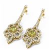 Image 3 : 2.74 ctw Fancy Yellow Diamond Earrings 18K Yellow Gold