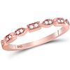 Image 1 : 14kt Rose Gold Round Diamond Geometric Stackable Band Ring 1/10 Cttw