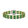 Image 3 : 12.93 ctw Jade & Diamond Bracelet 14K Yellow Gold