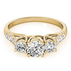 3.25 ctw Certified VS/SI Diamond 3 Stone Bridal Ring 18K Yellow Gold