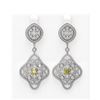 Image 1 : 6.06 ctw Fancy Yellow Diamond Earrings 18K White Gold