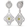 Image 2 : 6.06 ctw Fancy Yellow Diamond Earrings 18K White Gold