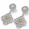 Image 3 : 6.06 ctw Fancy Yellow Diamond Earrings 18K White Gold