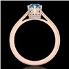 Image 3 : 0.81 ctw Fancy Intense Blue Diamond Art Deco Ring 18k Rose Gold