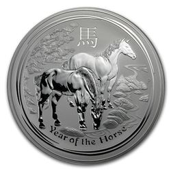 2014 Australia 1 kilo Silver Lunar Horse BU (SII)