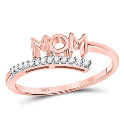 10kt Rose Gold Round Diamond Mom Mother Bypass Band Ring 1/12 Cttw