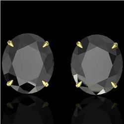 18 ctw Black Diamond Designer Stud Earrings 18k Yellow Gold