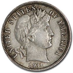 1911-D Barber Dime XF