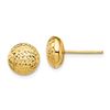 Image 1 : 14k Yellow Gold Textured Hollow Post Earrings