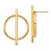 Image 1 : 14k Yellow Gold Circle & Bar Post Earrings