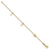 Image 2 : 14k Yellow Gold Polished Heart Cross Religious Bracelet - 7 in.