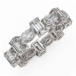 4.16 ctw Emerald Cut Diamond Eternity Ring 18K White Gold