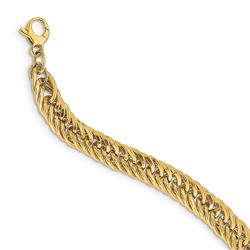14k Yellow Gold Polished Fancy Curb Link Bracelet - 7.5 in.