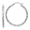 Image 1 : 14k Polished White Gold 2.5 mm Twisted Hoop Earrings - 51 mm
