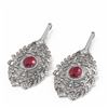 Image 3 : 18.58 ctw Ruby & Diamond Earrings 18K White Gold