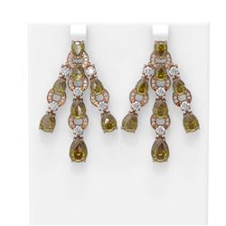 17.84 ctw Canary Citrine & Diamond Earrings 18K Rose Gold