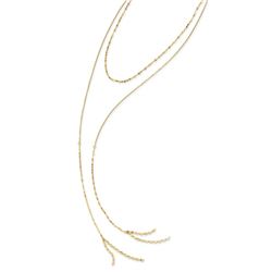 14k Yellow Gold w/ Hanging Tassels Choker Necklace - 40 in.