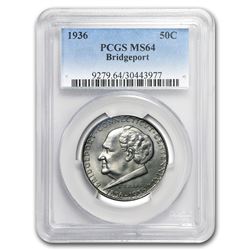 1936 Bridgeport Centennial Half MS-64 PCGS