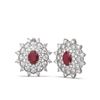 Image 2 : 9.28 ctw Ruby & Diamond Earrings 18K White Gold