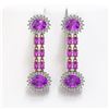 Image 1 : 10.4 ctw Amethyst & Diamond Earrings 14K Rose Gold