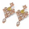 Image 3 : 9.9 ctw Canary Citrine & Diamond Earrings 18K Rose Gold