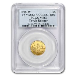 1995-W Gold $5 Commem Olympic Torch Runner MS-69 PCGS