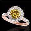 Image 1 : 1.75 ctw Certified SI/I Fancy Intense Yellow Diamond Ring 10k Rose Gold