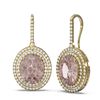 Image 2 : 8.61 ctw Morganite & Diamond Earrings 18K Yellow Gold