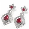 Image 3 : 8.96 ctw Ruby & Diamond Earrings 18K White Gold