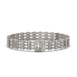 19.48 ctw Emerald Cut & Oval Diamond Bracelet 18K White Gold