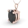 Image 1 : 5.0 ctw Oval Black Diamond Designer Necklace 18k Rose Gold