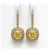Image 1 : 14.4 ctw Canary Citrine & Diamond Victorian Earrings 14K Yellow Gold
