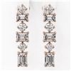 Image 2 : 3.22 ctw Emerald Cut Diamond Designer Earrings 18K Rose Gold
