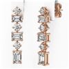 Image 3 : 3.22 ctw Emerald Cut Diamond Designer Earrings 18K Rose Gold