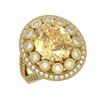 Image 1 : 7.87 ctw Canary Citrine & Diamond Victorian Ring 14K Yellow Gold